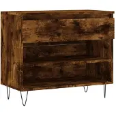 vidaXL Schoenenkast 70x36x60 cm bewerkt hout gerookt eikenkleurig