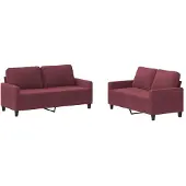 vidaXL 2-delige Loungeset met kussens stof wijnrood