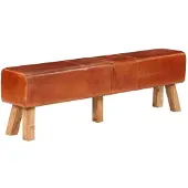 vidaXL Gymbok 160 cm echt leer bruin