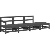 vidaXL 4-delige Loungeset massief grenenhout grijs