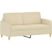 vidaXL Tweezitsbank 140 cm stof crèmekleurig
