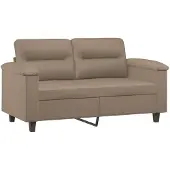 vidaXL 3-delige Loungeset met kussens kunstleer cappuccino