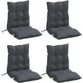 vidaXL Stoelkussens 4 st lage rug oxford stof antracietkleurig