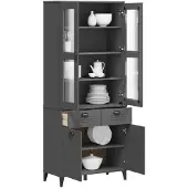 vidaXL Hoge kast VIKEN 80x40x190 cm massief grenenhout antracietgrijs