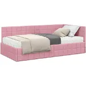 vidaXL Hoekbed met matras en hoofdeinde, 2 stuks, grijs, fluweel