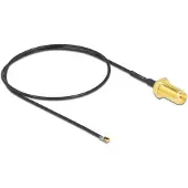 DeLOCK MHF 4L LK (v) - RP-SMA (v) kabel - Micro Coax (1,37 mm) - 50 Ohm / zwart - 0,35 meter