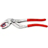 Knipex 81 13 250 SB: Sifon- en connector tang "SpeedGrip" met antislip plastic coating, verchroomd, 250 mm (verpakt op kaart/in blisterverpakking)