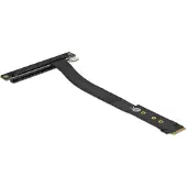 DeLOCK M.2 Key M to PCIe x16 NVMe Adapter angled with 20 cm cable