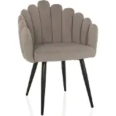 Hjh LIVING Schaalstoel / gestoffeerde stoel SCALLORE Schelpvorm Stof grijs