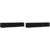 vidaXL Wandkasten 2 st 99x18x16,5 cm bewerkt hout zwart