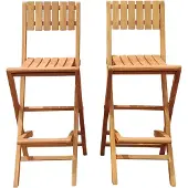 Axi Bruno Teak opklapbare Barkrukken – Set 2 stuks