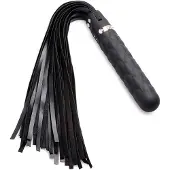 XR Brands Vibra-Lasher - Vibrerende Siliconen Dildo Flogger black