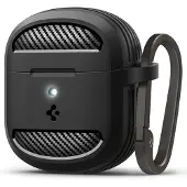 Spigen Hoesje Geschikt voor Google Pixel Buds 2a - Rugged Armor Case - Karabijnhaak - Matte Zwart