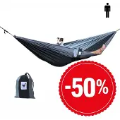 Morethanhip - SINGLE 1 persoons (reis)hangmat Shades of grey - 290 x 145 cm