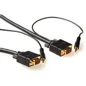 ACT AK4993 Ultra High Performance VGA + Audio Aansluitkabel male/male - 7 meter