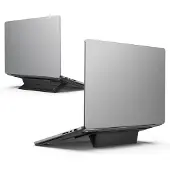 Spigen SlimFold Zelfklevende Laptopstandaard & Verhoger | Geschikt voor Laptop en MacBook tot 16 inch | Opvouwbaar | Ergonomisch Verstelbaar | Antislip | Zwart