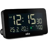 Braun Digitale Alarmklok met Datum, Maand en Temperatuur, Zwart, Model BC10B