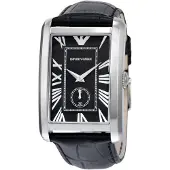 Emporio Armani AR1604 Rechthoekig Zwart Wijzerplaat Herenhorloge