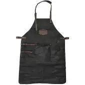 Hide & Stitches Hide en Stitches Lederen Kook/BBQ Schort Zwart