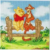 Craft Buddy Kit Disney Pooh And Tigger 30x30cm (full) Op Canvas Frame