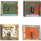 Raw Materials Scrapwood Wandkapstok – Set van 4 – Gerecycled hout