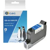 G&G Originele inktcartridge GB-001W, voor etiketteerapparaat MP001, 42 ml waterbestendige inkt, enkele verpakking, wit
