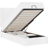 vidaXL Ottoman bed met matras en LED's 90x190cm kunstleer wit