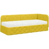 vidaXL Hoek Bed Frame Geel 80 x 200 cm Fluweel