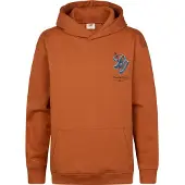 Petrol Industries hoodie met backprint - oranje Sweater Jongens Katoen Capuchon - maat 116