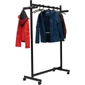 MAUL Garderoberek Samba mobiel 115X172X51cm 40kg, 10 haken zwart RAL9004