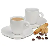 kela Espressokop en Schotel Mattia Wit (Set van 2)