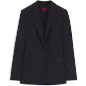 HUGO Regular-fit blazer van stretchflanel met één knoop