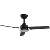LINDBY LED plafondventilator Aerallo, zwart, CCT, stil Aerallo, zwart, Woon-/ Eetkamer, metaal, Modern