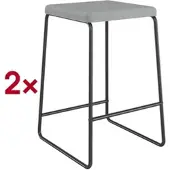 Meet by Paperflow barkruk MEDSO, afneembare stoffen bekleding, zithoogte 750 mm, tot 110 kg, polyester/staal, grijs-matzwart, 2 stuks