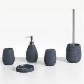 Beliani QUILCA - Badkameraccessoireset - Donkerblauw - Polyresin