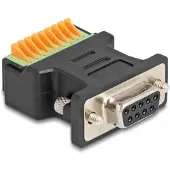 DeLOCK D-Sub 9 female to Terminal Block Adapter with push-button