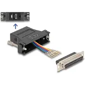 DeLOCK D-Sub 25 pin female to RJ12 female Assembly Kit black