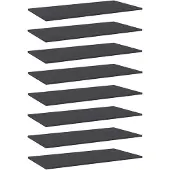 vidaXL Wandschappen 8 st 80x20x1,5 cm spaanplaat grijs