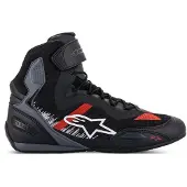 Alpinestars Faster-3 Rideknit Zwart Grijs Felrood Motorschoenen Maat US 8.5