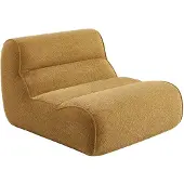 Sweeek Loungestoel, 1 zits fauteuil van chenille stof Mosterdgeel