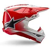 Alpinestars Supertech S-M10 Unite Helm Ece 22.06 Rood Wit Glanzend Maat 2XL