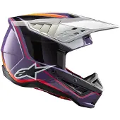 Alpinestars S-M5 Sail Helm Ece 22.06 Violet Zwart Zilver Glanzend Maat XL