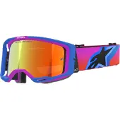 Alpinestars Vision 8 Corp, veiligheidsbril gespiegeld ,Lila/Blauw/Zwart Rood-Gespiegeld