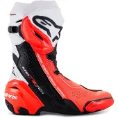 Alpinestars Supertech R Vented, geperforeerde laarzen ,Zwart/Wit/Neon-Rood ,40 EU