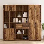 vidaXL Boekenkast Oud hout 30 x 42,4 x 185,2 cm