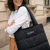 Yoursurprise Gepersonaliseerde shopper tas - Zwart - Puffy-stijl