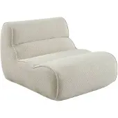 Sweeek Loungestoel, 1 zits fauteuil van chenille stof Crème