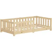ML-Design Kinderbed 70x140 cm met lattenbodem en uitvalbeveiliging natuurlijk dennenhout ML design