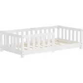 ML-Design Kinderbed 70x140 cm met lattenbodem en uitvalbeveiliging wit grenenhout ML design