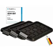 Novaliv , 3 reserve deksels voor 5 liter containers met clipsluiting, afmetingen 25x15 cm, antracietkleurig